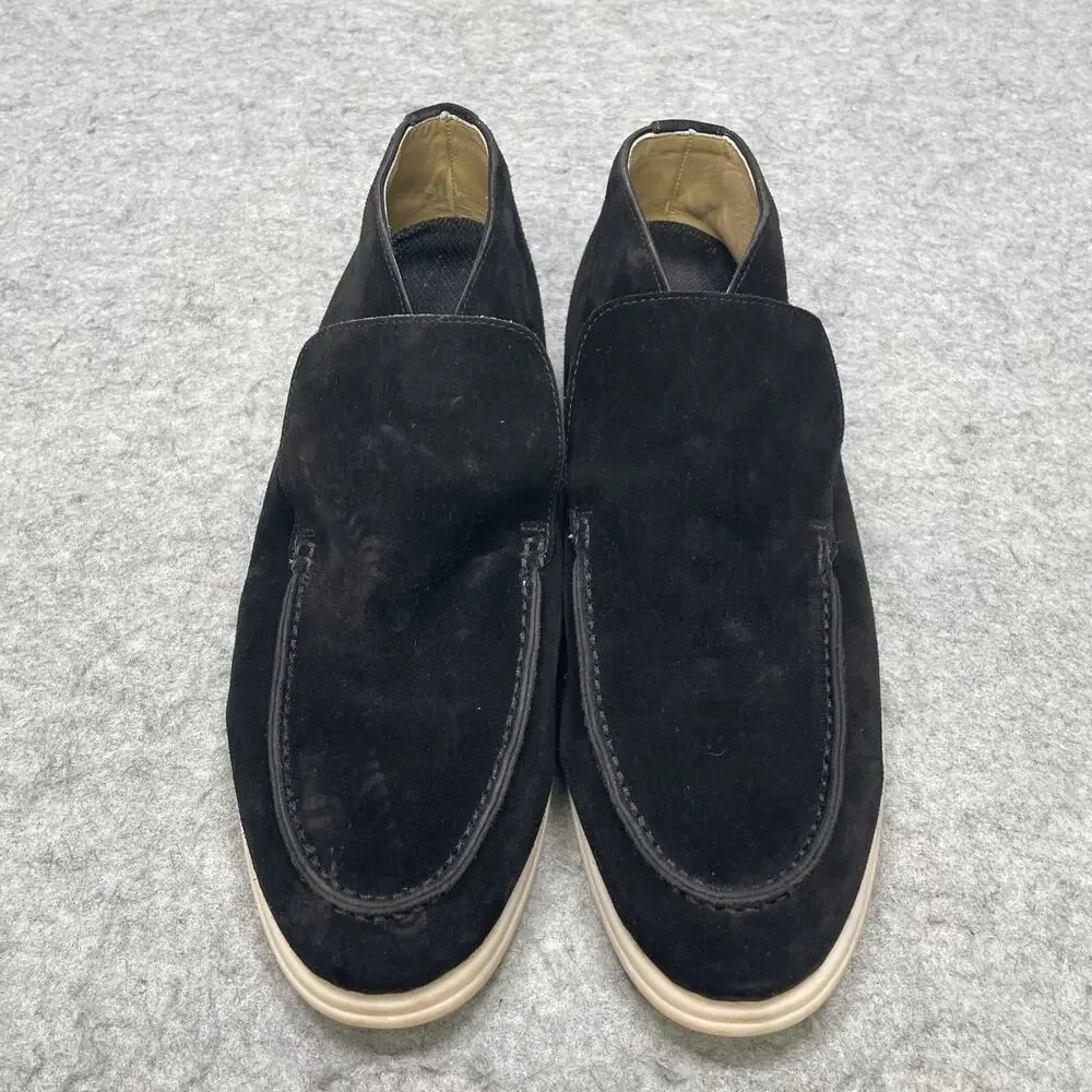 Conzuri Porto Noir Height Boost Loafers Mens US 12 EU 46 Black Suede Slip On